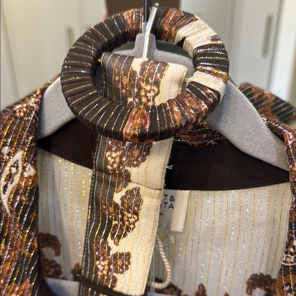 HEMANT & NANDITA gold and Brown Patterned Maxi Dress - Picture 6 of 6